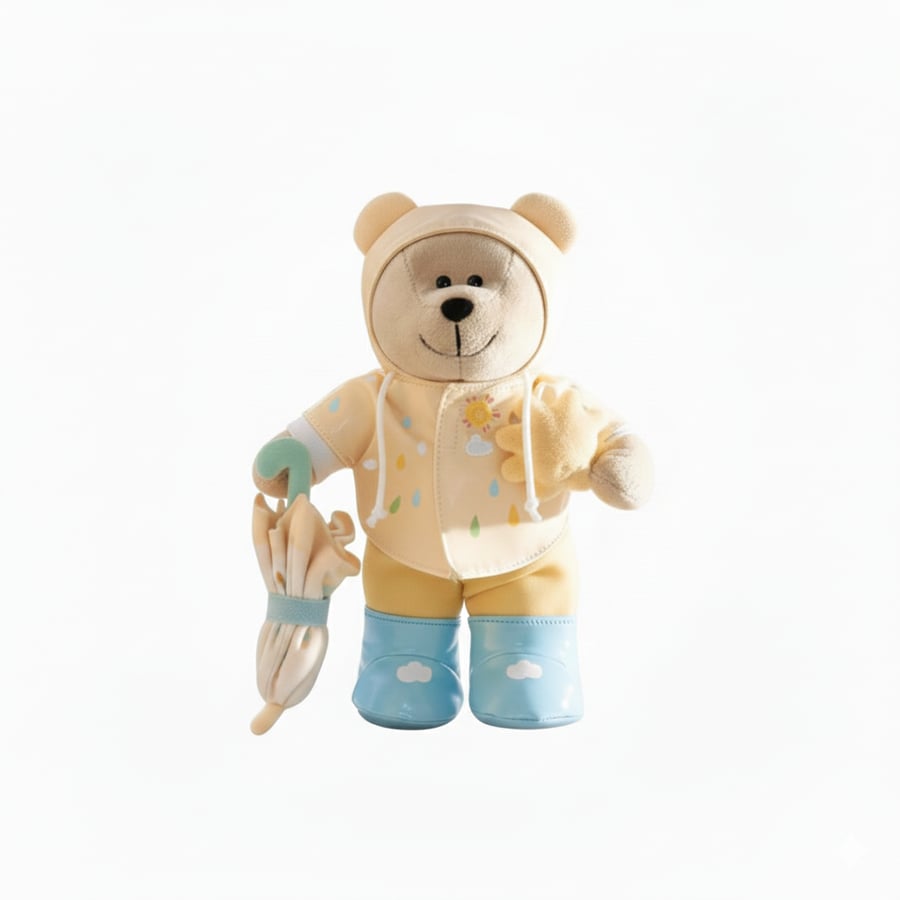 Starbucks Bearista Rainy Day Plush Doll with Yellow Raincoat & Umbrella