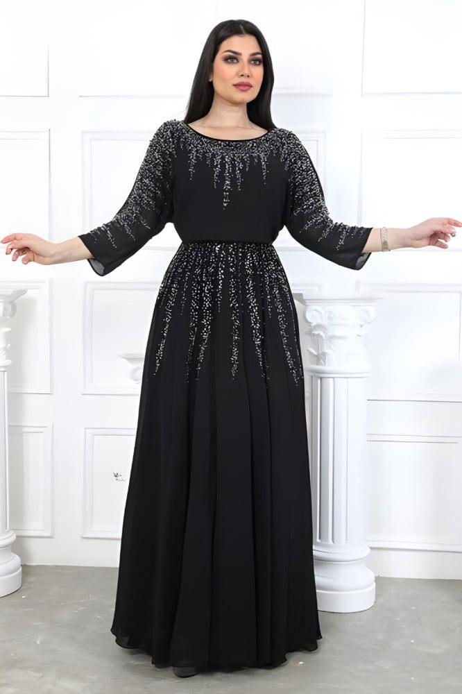 Original fabric dresses: chiffon original first grade with elegant embroidery and rhinestones sizes S M L XL XXL XXXL