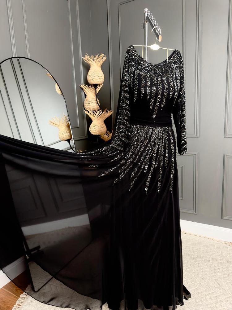 Original fabric dresses: chiffon original first grade with elegant embroidery and rhinestones sizes S M L XL XXL XXXL