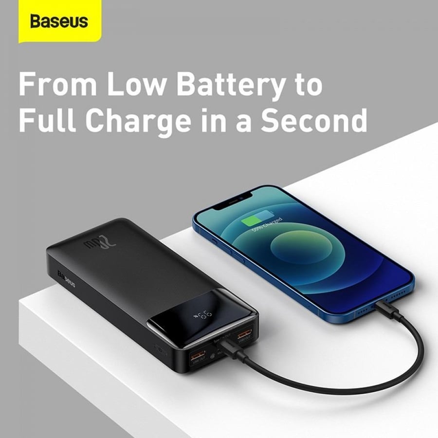 باسيوس بطارية متنقلة 27600mAh - اسود