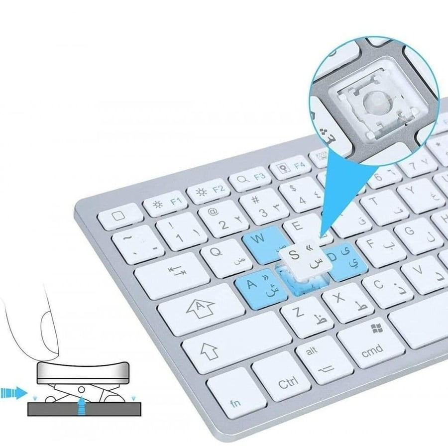شوتيك لوحة مفاتيح لاسلكية - أبيض