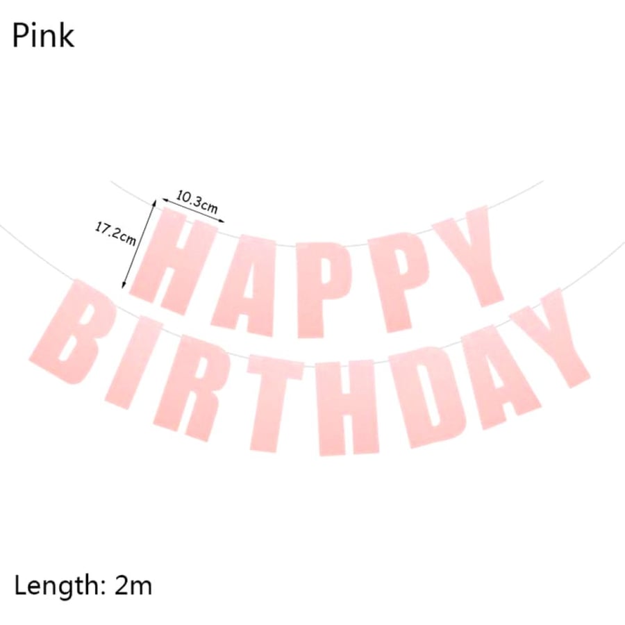 بانر عيد ميلاد – وردي | Pink Birthday Banner