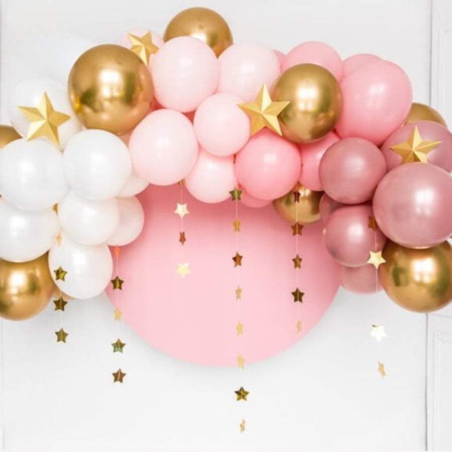 Pink balloon arch