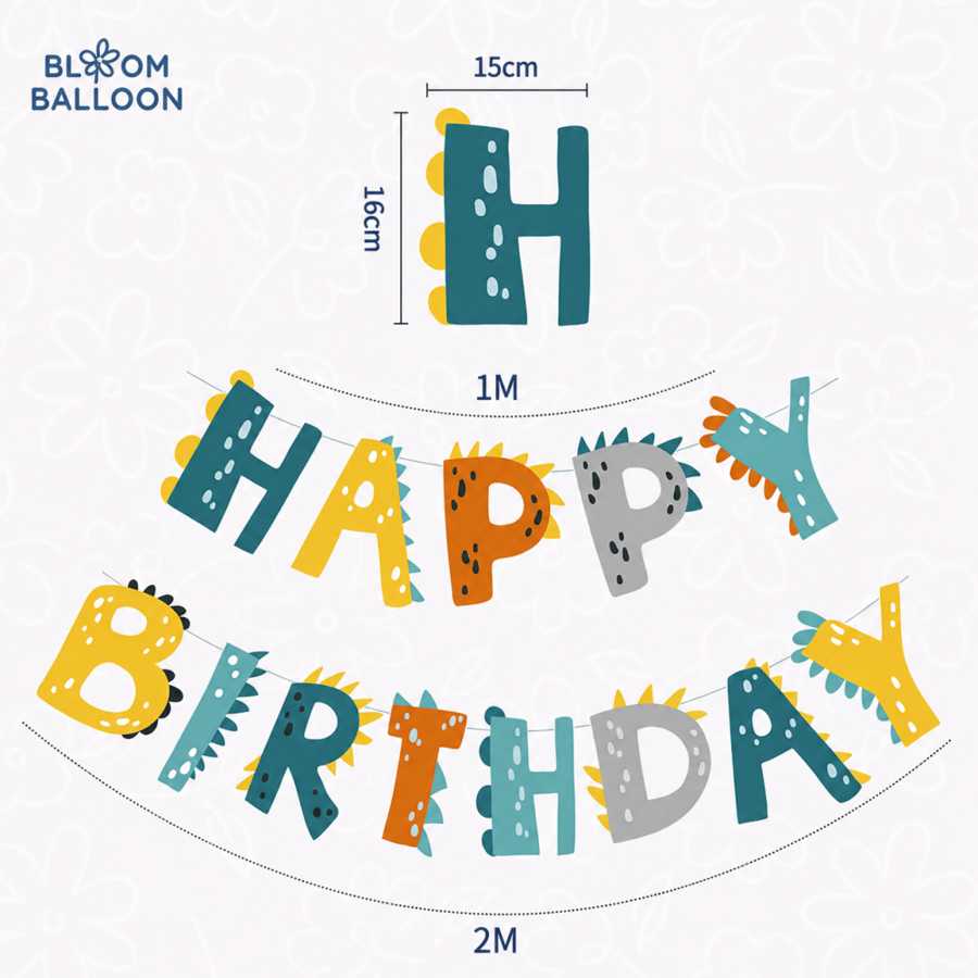 بانر عيد الميلاد – ثيم ديناصورات | Dinosaur Birthday Banner