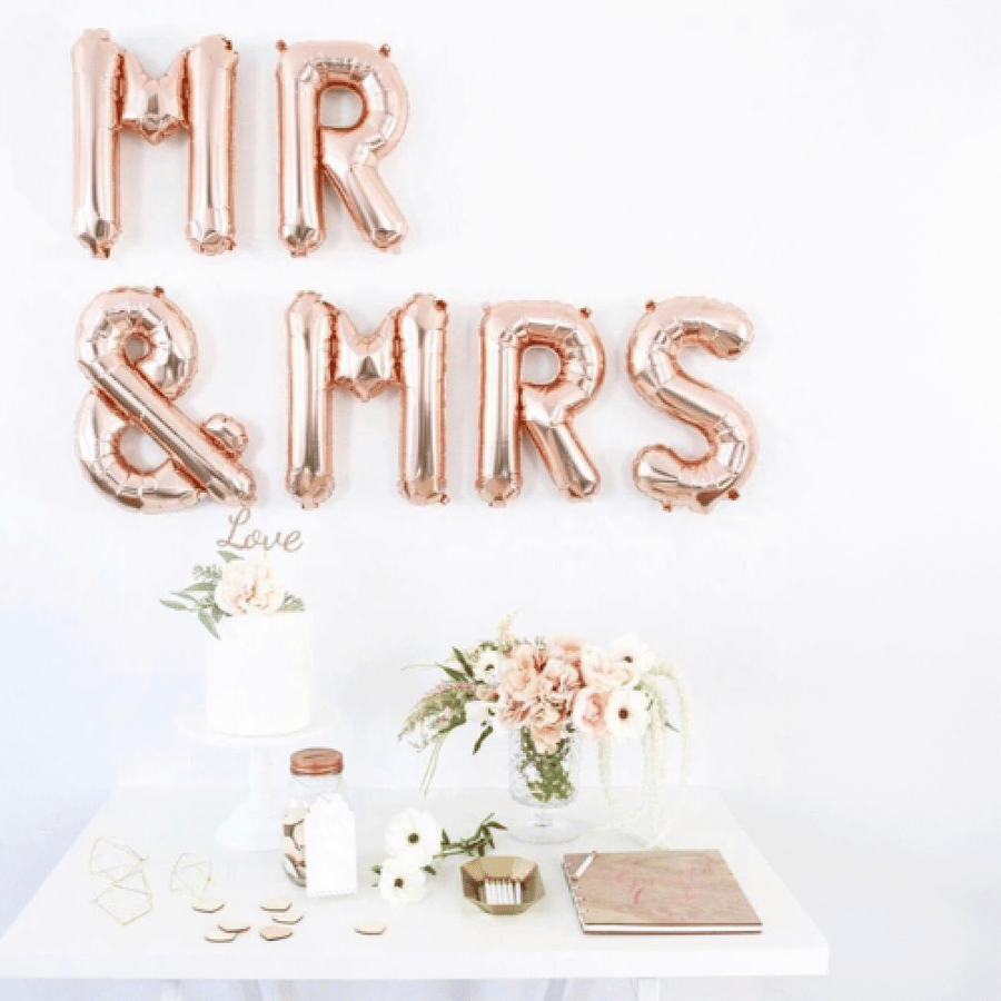 MR & MRS Balloon | بالون الزواج روزقولد