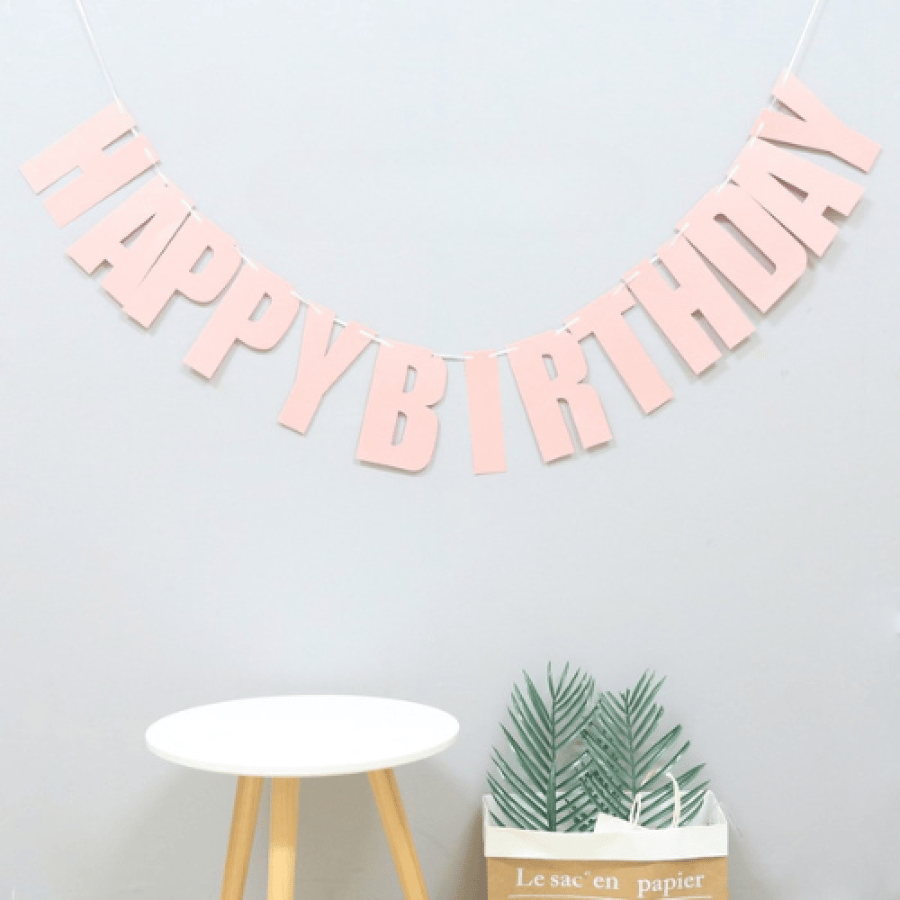بانر عيد ميلاد – وردي | Pink Birthday Banner