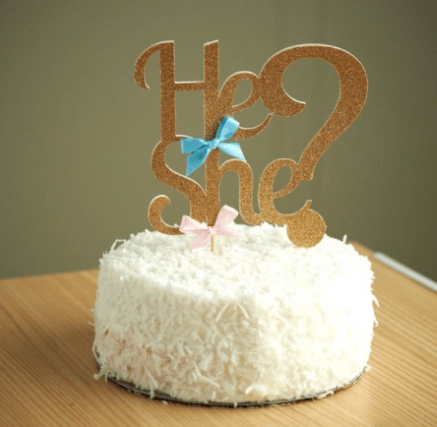 Gender Reveal Topper (Gold) | تغريسة كشف الجنين (ذهبي)