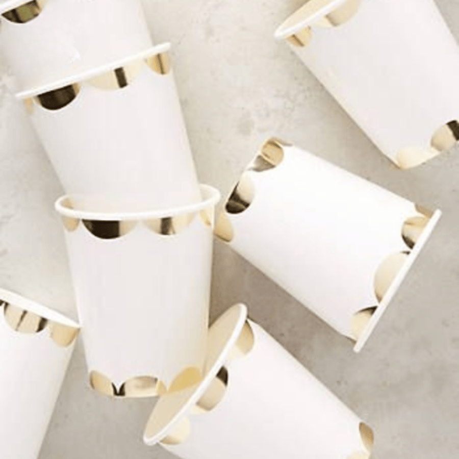 White & Gold Cups | أكواب أبيض وذهبي