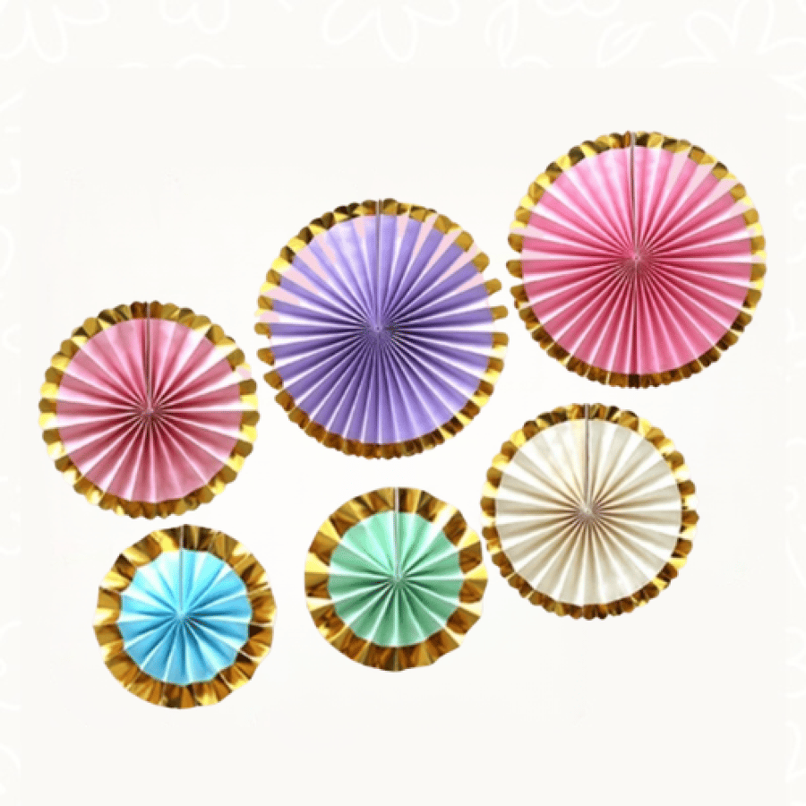 مراوح ورقيه بألوان الباستيل | Pastel Paper Fans