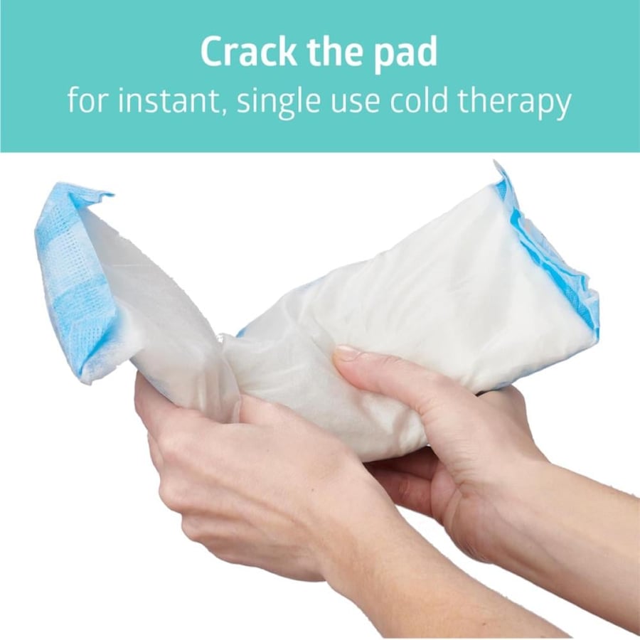 Medline 2-in-1 Absorbent Perineal Pad and Instant Cold Ice Packs for Postpartum Care (8 Count). Ready-to-use Essential for After Delivery, Maternity, Postpartum Care
