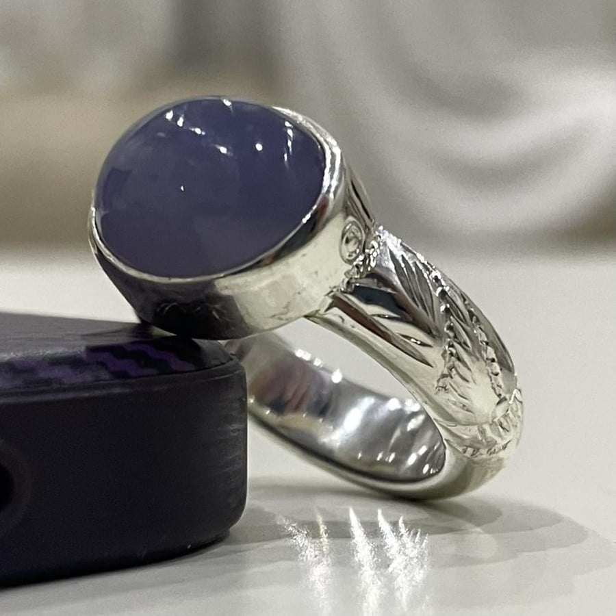 Men's silver ring with a Yemeni Sultani natural agate stone