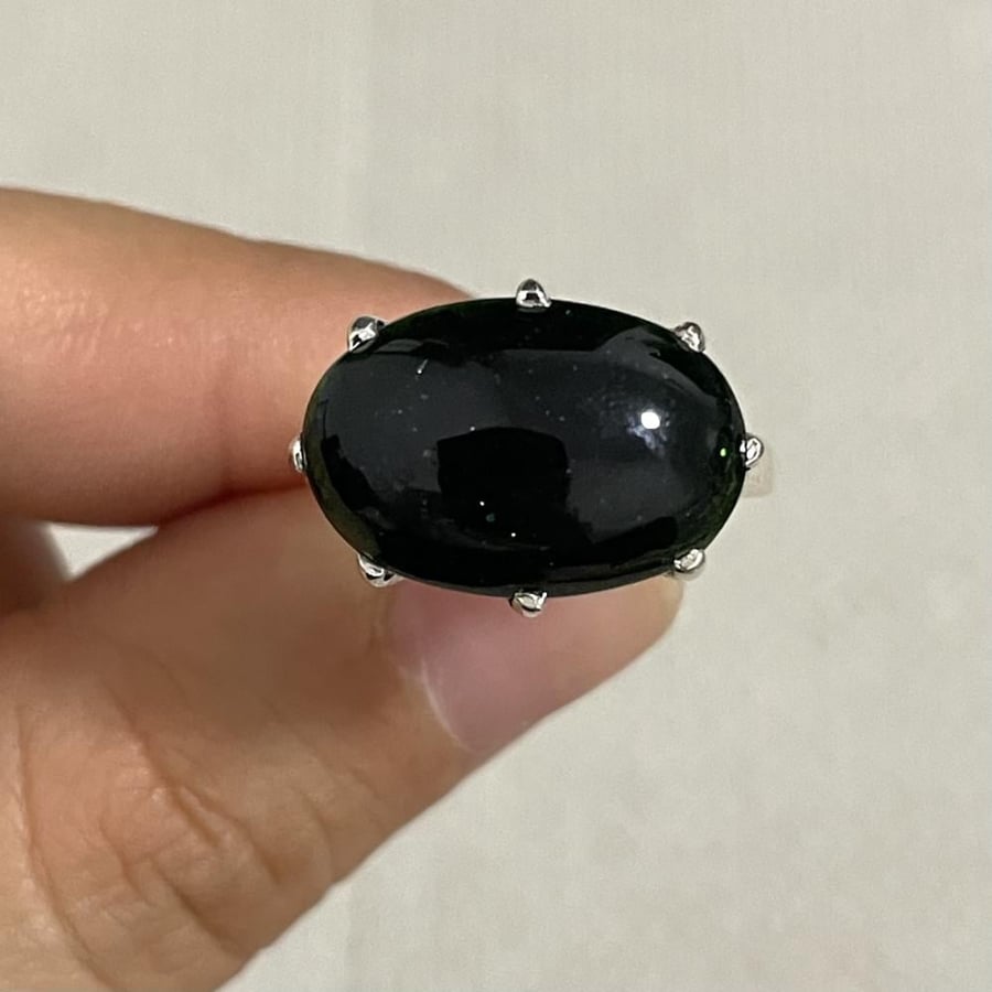خاتم فضة رجالي بحجر النجوم sand stone