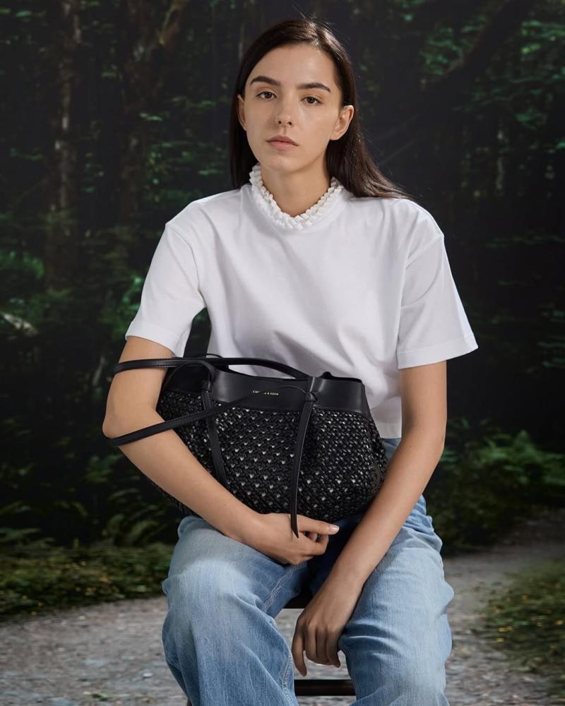 Calla woven bag - black