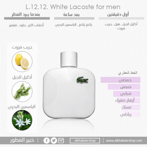 Tester Lacoste L12-12 Blanc Eau de Toilette 100ml خبير العطور