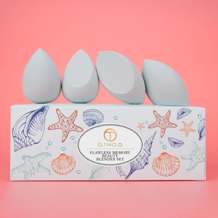 O TO O light blue makeup sponge set 4 pieces