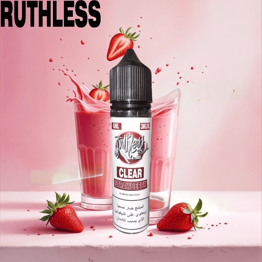 نكهة روثلس كلير فراولة فيب 60ML اللذيذه RUTHLESS CLEAR STRAWBERRY 3MG