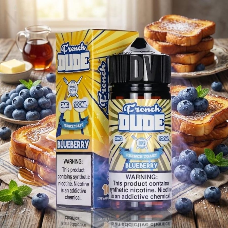 نكهة فرينش توست توت ازرق فيب مخبوزات من فرينش دود French DUDE 100ML