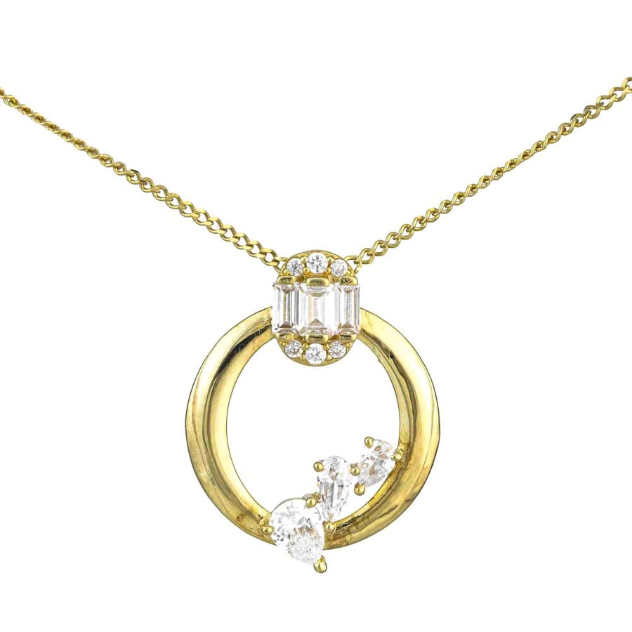 Diamond design gold necklace m2592
