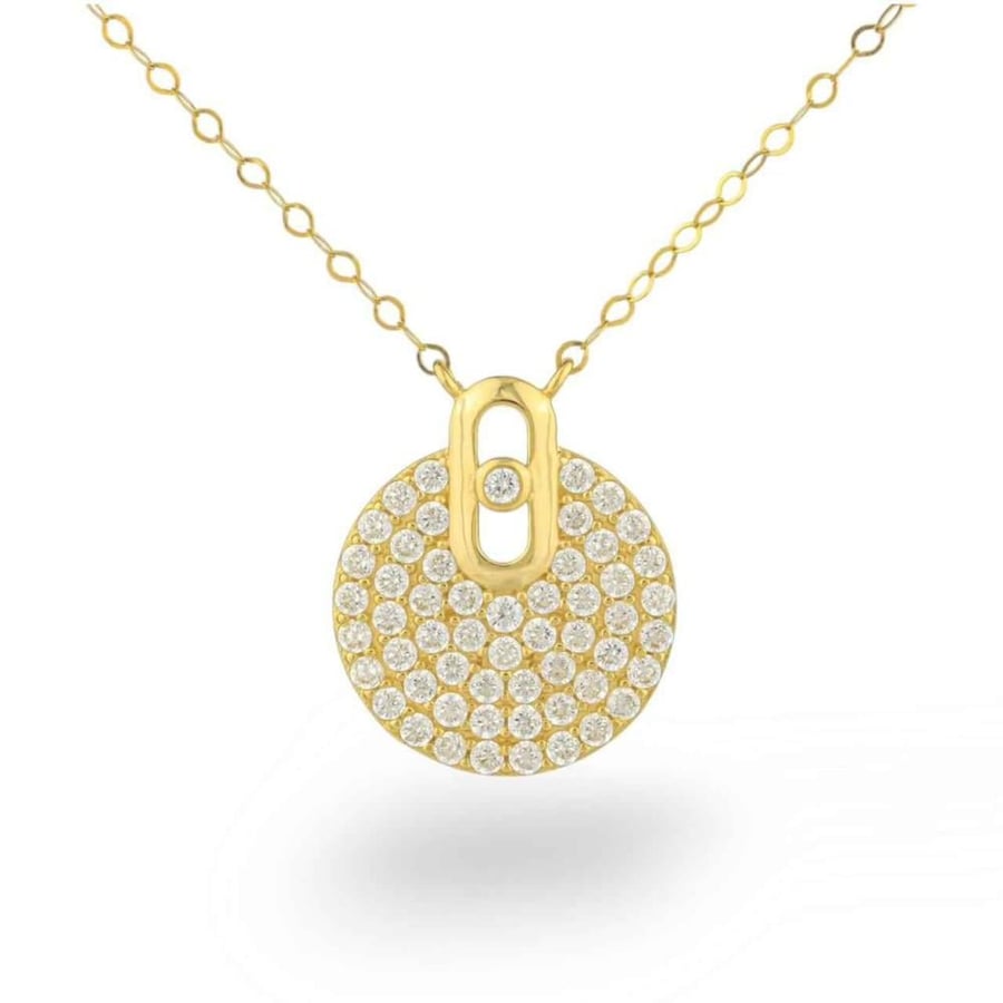 عقد ذهب تصميم الماس m2585