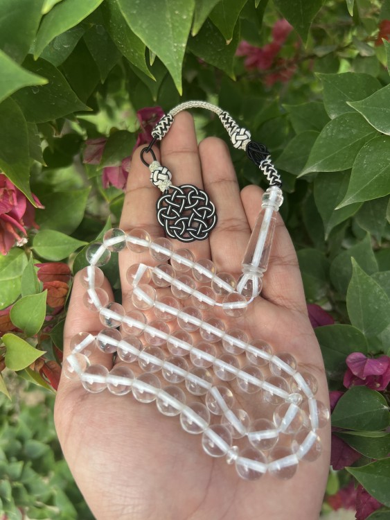 مسباح بكلايت أبيض شفاف فاخر