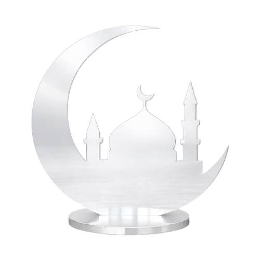 ستاند هلال رمضان أكريليك فاخر للديكور