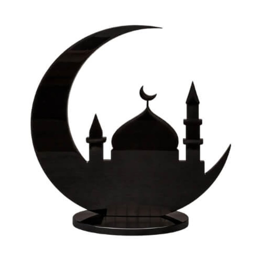 ستاند هلال رمضان أكريليك فاخر للديكور