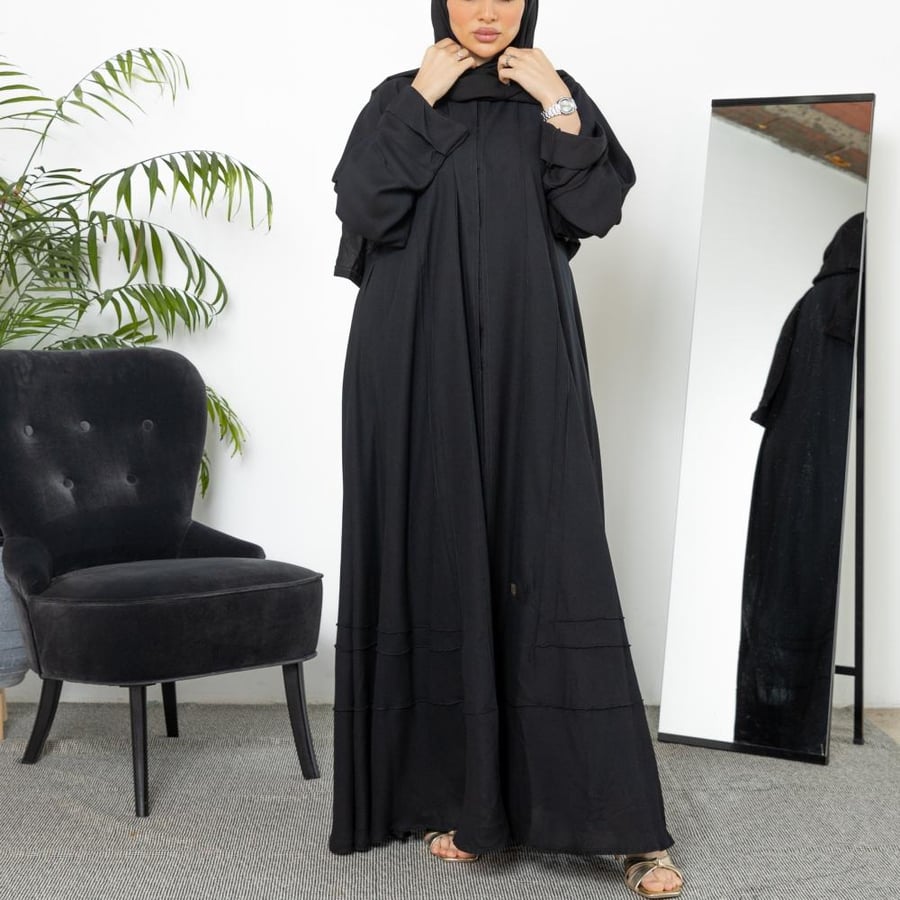 عباية دبل كلوش بكسرات فاخرة R1101