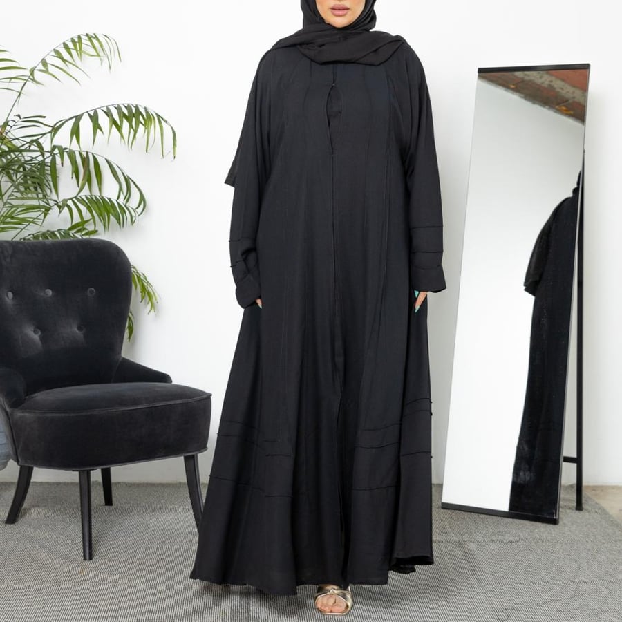 عباية دبل كلوش بكسرات فاخرة R1101