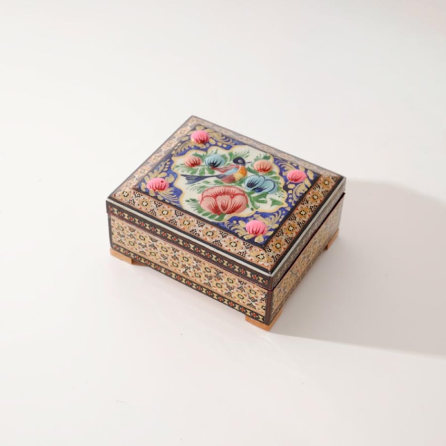 Box inlaid with luxurious Iranian mother-of-pearl