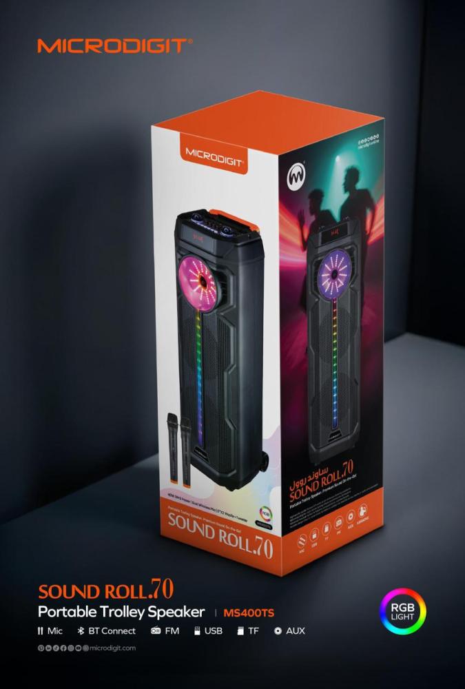 MICRODIGIT Speaker Ms400ts 40W سماعة ومكبر صوت ترولي مايكروت