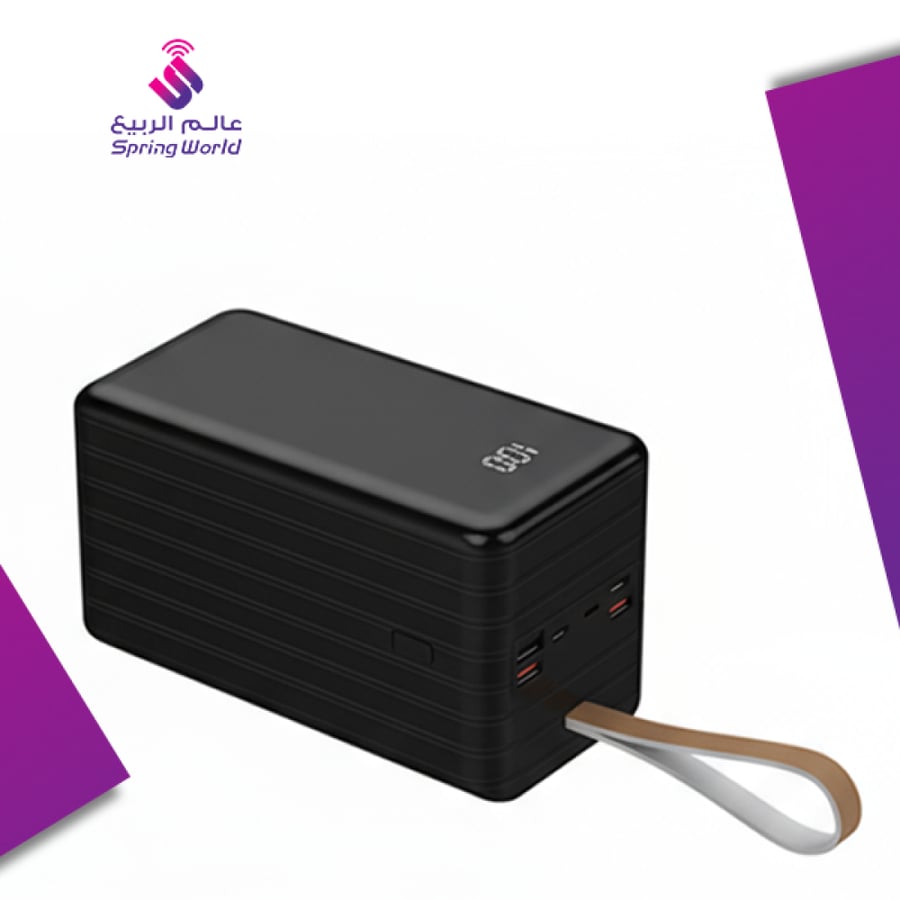 بطارية متنقلة بشاشة رقمية وكشاف PONE 120000 mAh PD 22.5W USB X4