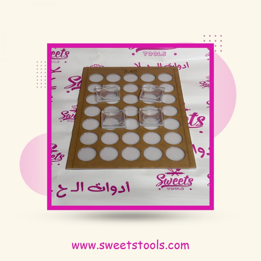 Package of square round mold 3.45 cm
