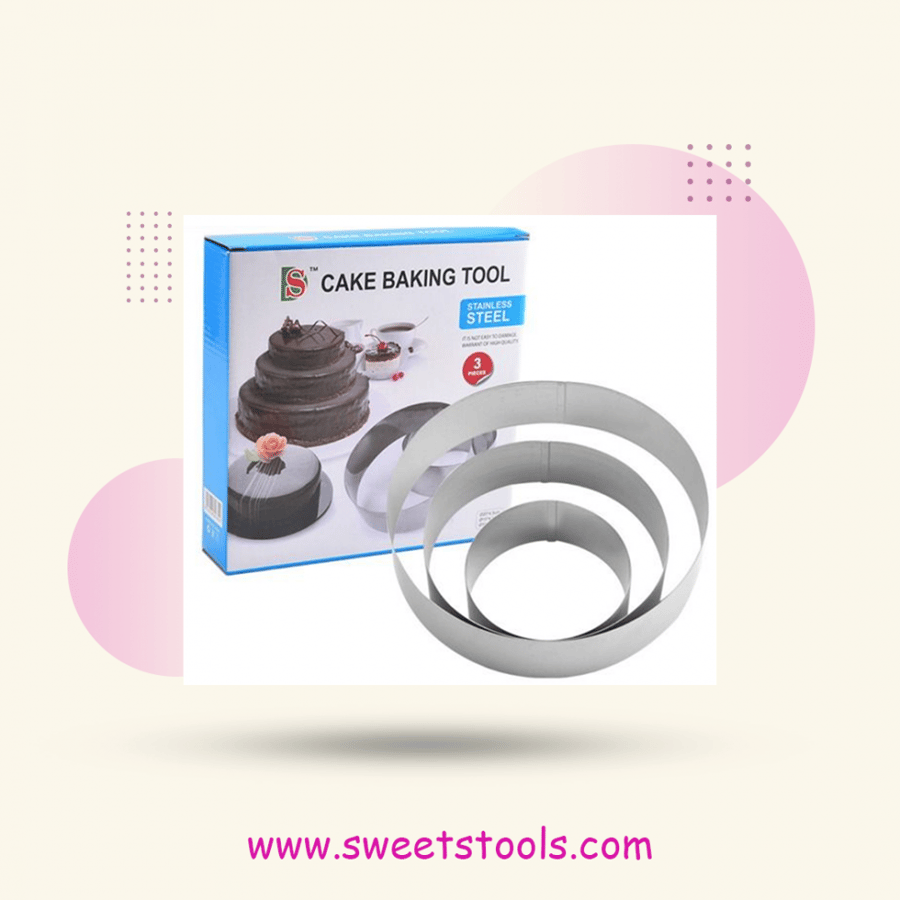 Set of 3 stainless steel round cutters