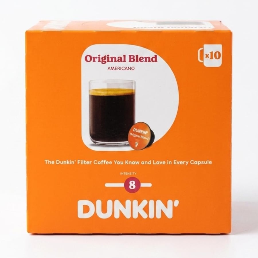 Dunkin' Americano Original capsules, tall - 10 capsules for experiencing pure American coffee