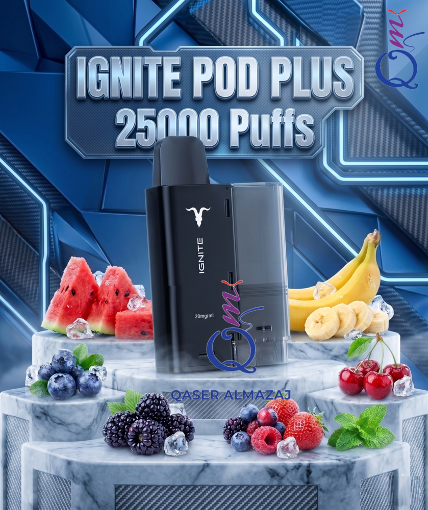جهاز "بطارية" + بود نكهة تفاح حامض مثلج IGNITE PLUS Device "Battery" + Pod Sour Apple Ice 25000 Puffs