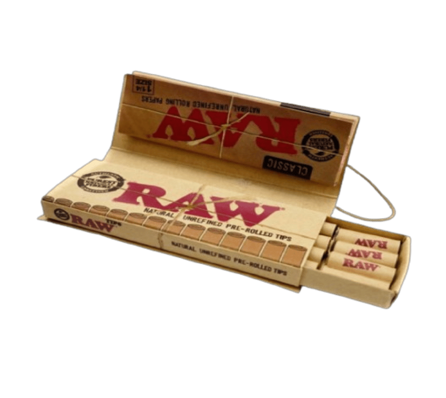 ورق لف راو كلاسيك & فلاتر ورق حجم RAW Rolling Paper Classic & PRE-Rolled Tips 1 1/4