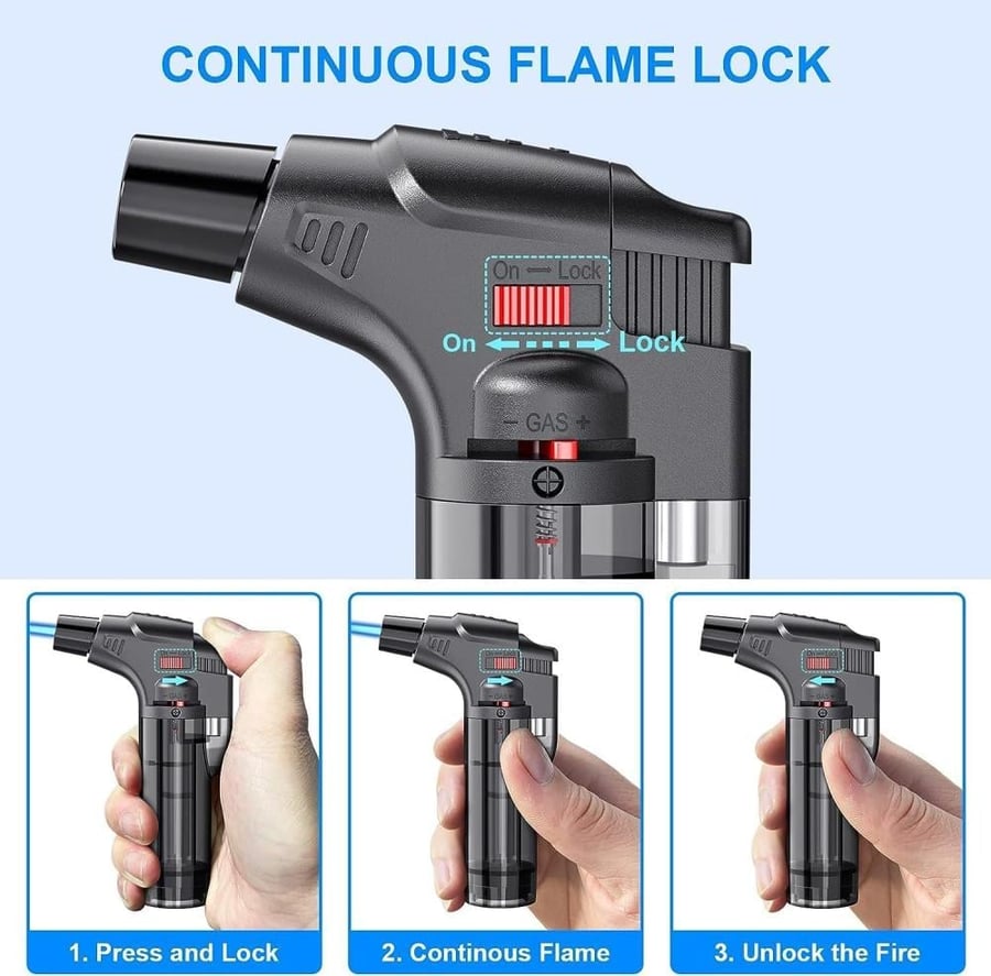 مسدس ولاعة شفاف كبير Torch Lighter