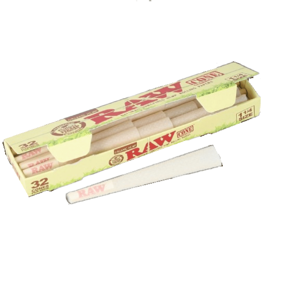 ورق لف راو اورجانيك جاهزة حجم انش و ربع RAW Organic Cones 1 1/4 (32Pcs)