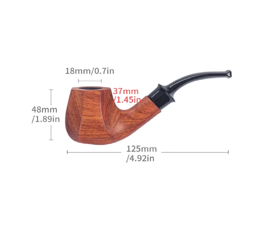 غليون خشب الورد Oliva Rosewood Bent Pipe