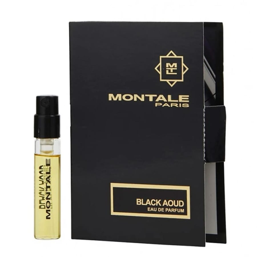عينة عطر بلاك عود اودي بارفيوم من مونتال Black Aoud Montale للرجال عطر خشبي زهري مسك صدر عام 2006م. الحجم: 2 مل