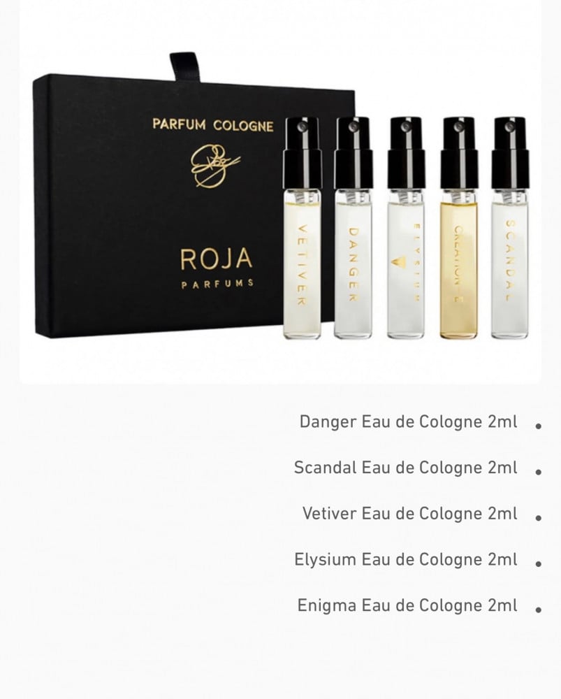 بوكس عينات عطور روجا ROJA بارفيوم 5 حبات x حجم 2 مل