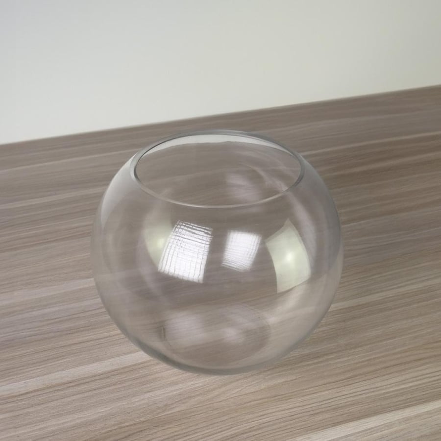 Round glass vase