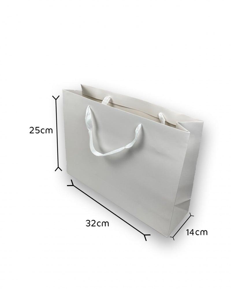 Kraft bags, medium display, white (12 bags)