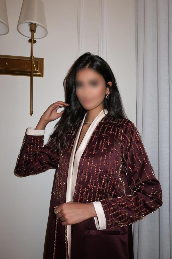 Abaya decorated with Swarovski