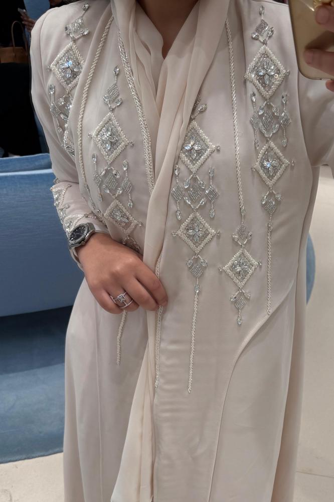 Formal abaya, hand-stitched