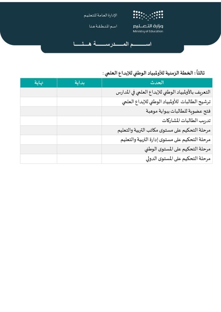 سجل منسقي الموهوبين ومنسقات الموهوبات | الهوية البصرية الجديدة (Word)