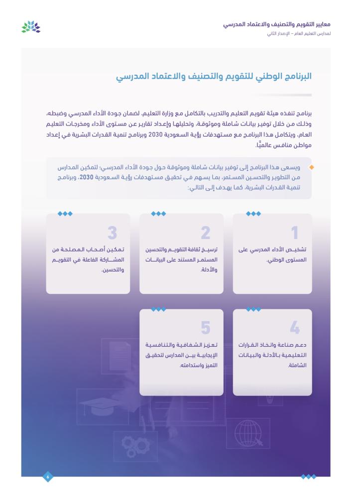 الدليل الإرشادي للتقويم المدرسي والاعتماد (ملف جاهز)