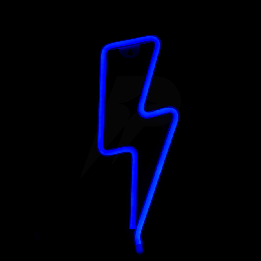 Blue lightning neon lighting