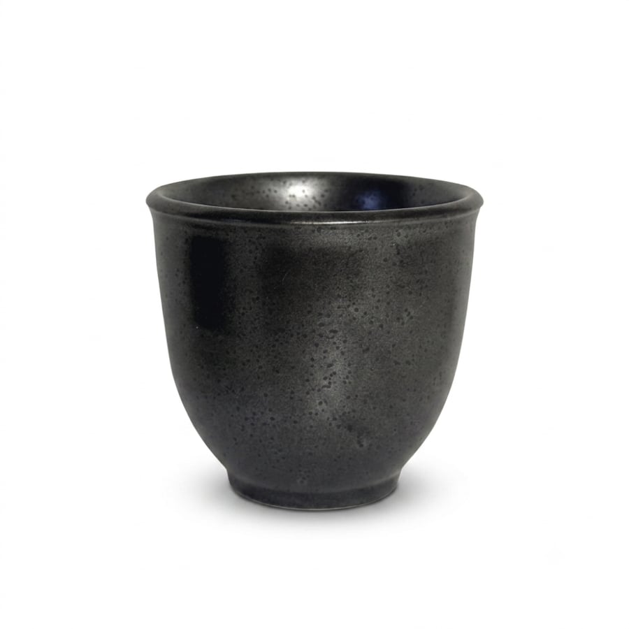 Silver black coffee mug