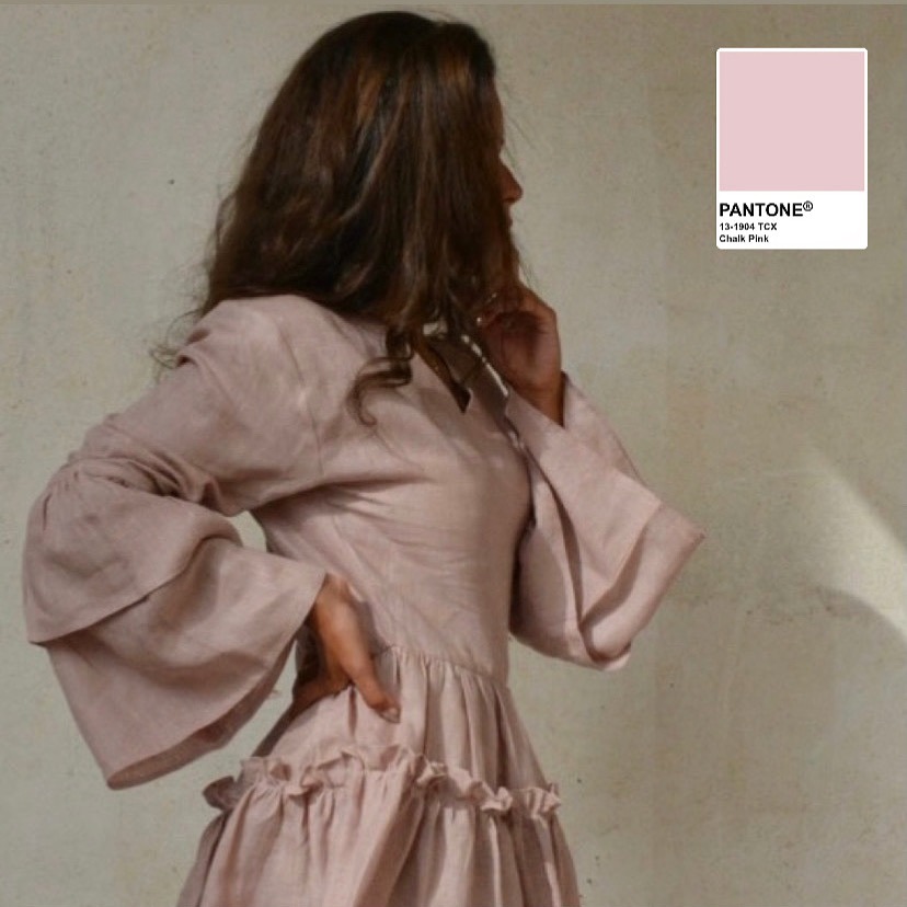 Linen pink dress